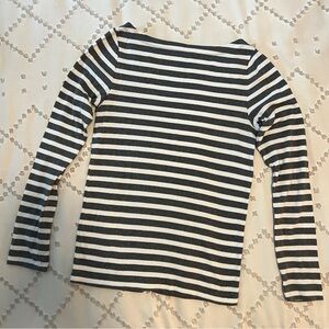 GAP Gray, White Cotton striped Top